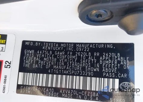 2023 Toyota Camry Se from USA, damaged, VIN 4T1G11AK5PU733290